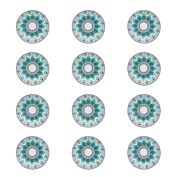 Manhattan Comfort Coup 12 Medium 8.46" Salad Plates in Blue and Black 2-EM04-4677 - main